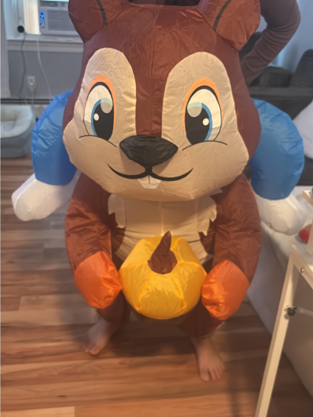 Inflatable Brown Squirrel Kids Toy with Yellow Acorn